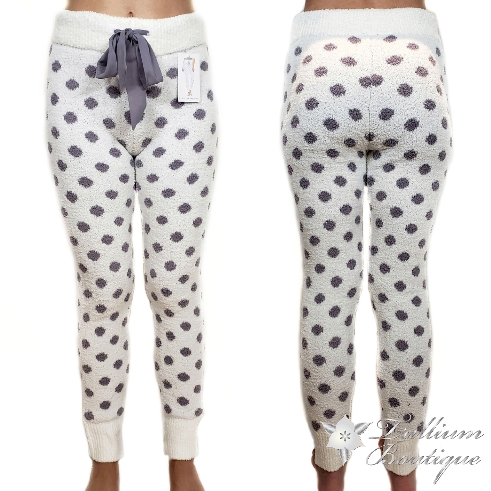 Honeydew Women's Cream Dot Chenille Leggings Loungewear Pajamas NWT
